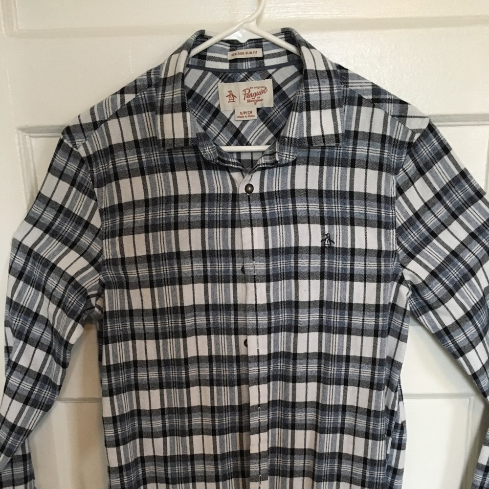 PENGUIN flannel button-down - S